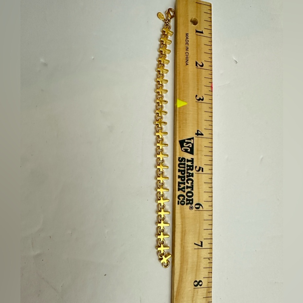Vintage Premier Designs Gold Tone Cross Link Bracelet - Picture 3 of 3